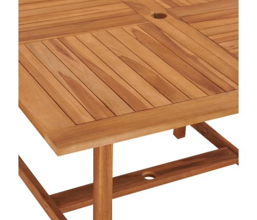 Mesa de jardín de madera maciza de teca 120x120x75 cm