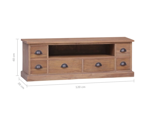 Mueble de TV de madera maciza de acacia 120x30x40 cm