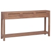 Mesa consola de madera maciza de teca 145x30x80 cm