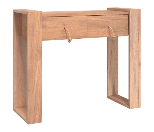 Mesa consola de madera maciza de teca 90x35x75 cm