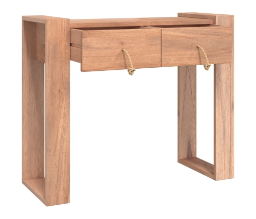 Mesa consola de madera maciza de teca 90x35x75 cm