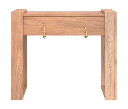 Mesa consola de madera maciza de teca 90x35x75 cm