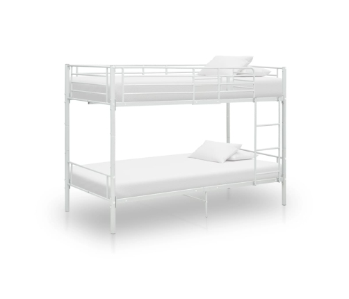 vidaXL Cama litera de metal blanca 90x200 cm