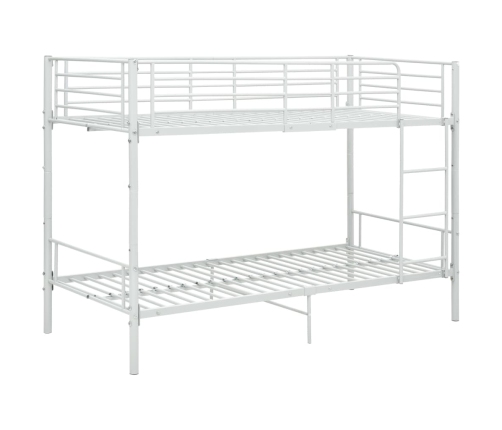 vidaXL Cama litera de metal blanca 90x200 cm