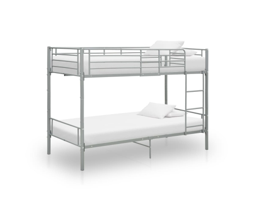 Cama litera de metal gris 90x200 cm