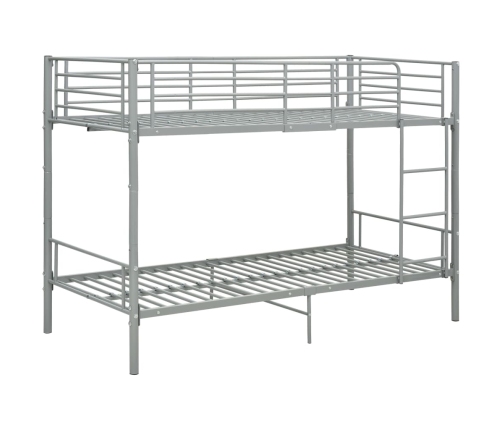 Cama litera de metal gris 90x200 cm