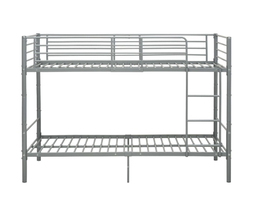 Cama litera de metal gris 90x200 cm