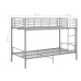 Cama litera de metal gris 90x200 cm