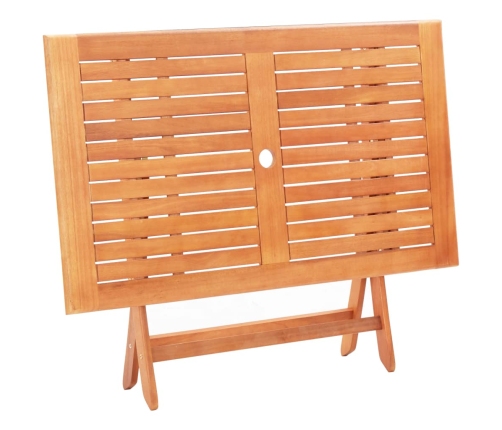 Mesa de jardín plegable madera maciza de eucalipto 120x70x75 cm