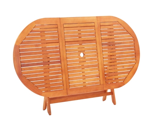 Mesa de jardín plegable madera maciza de eucalipto 160x85x74 cm