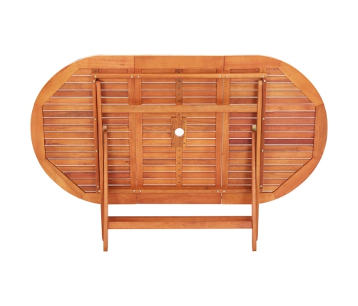 Mesa de jardín plegable madera maciza de eucalipto 160x85x74 cm