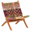 Silla chindi plegable de tela multicolor