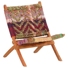 Silla chindi plegable de tela multicolor