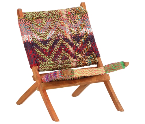 Silla chindi plegable de tela multicolor