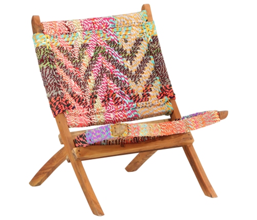 Silla chindi plegable de tela multicolor