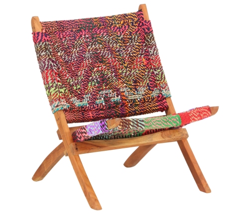 Silla chindi plegable de tela multicolor