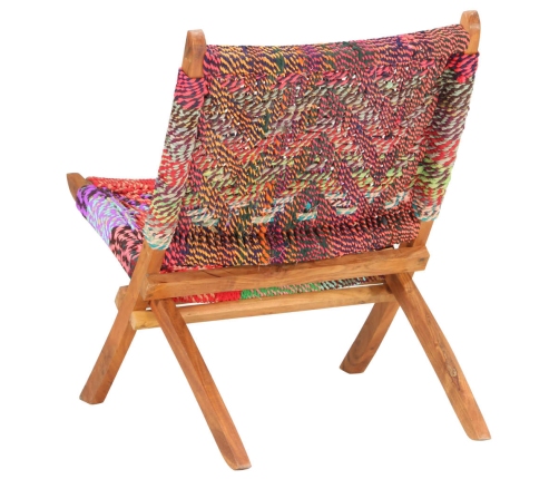 Silla chindi plegable de tela multicolor