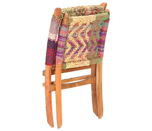 Silla chindi plegable de tela multicolor