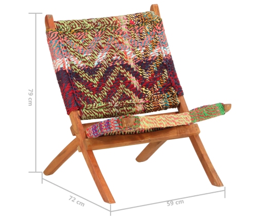 Silla chindi plegable de tela multicolor