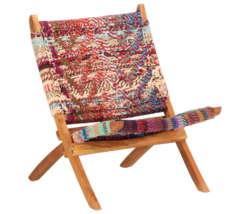 Silla chindi plegable de tela multicolor