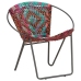 Silla circular chindi de tela multicolor