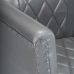 Sillón de cuero de cabra auténtico gris