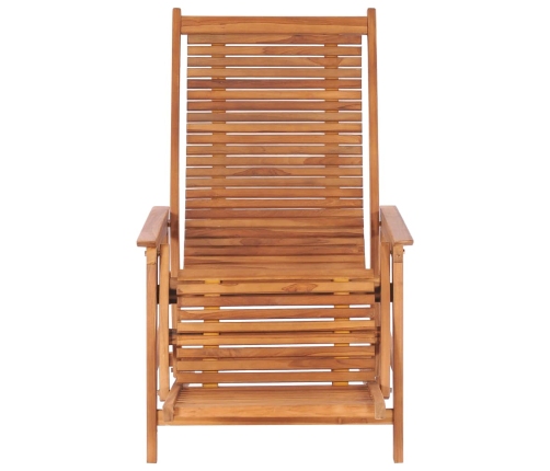 Silla de jardín con reposapiés madera maciza de teca