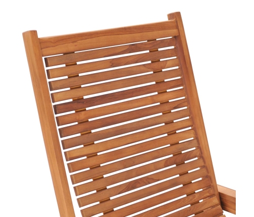 Silla de jardín con reposapiés madera maciza de teca