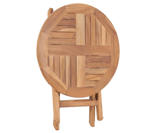 Mesa de jardín plegable madera maciza de teca 45 cm