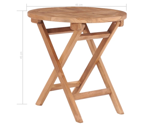 Mesa de jardín plegable madera maciza de teca 45 cm