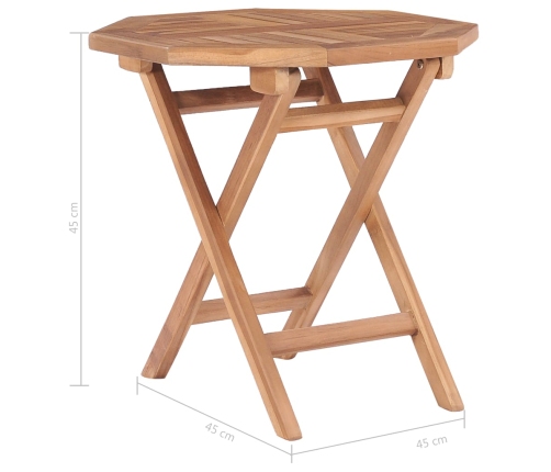 vidaXL Mesa de jardín plegable madera maciza de teca 45x45x45 cm