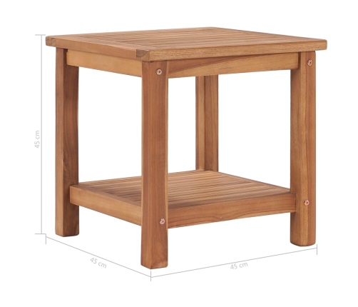 vidaXL Mesa de centro de madera maciza de teca 45x45x45 cm