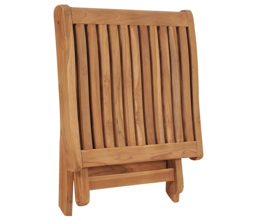 Reposapiés plegable madera maciza de teca 46,5x49x41,5 cm