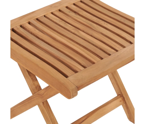 Reposapiés plegable madera maciza de teca 46,5x49x41,5 cm