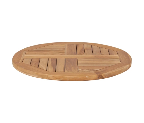 Superficie de mesa redonda madera maciza de teca 2,5 cm 60 cm