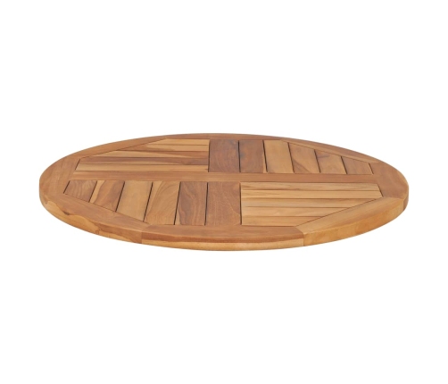 Superficie de mesa redonda madera maciza de teca 2,5 cm 70 cm