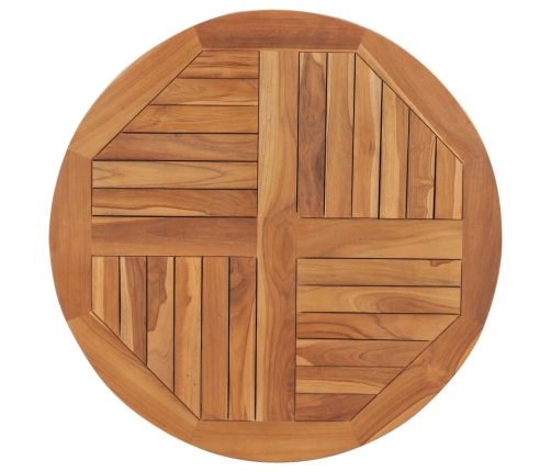 Superficie de mesa redonda madera maciza de teca 2,5 cm 80 cm