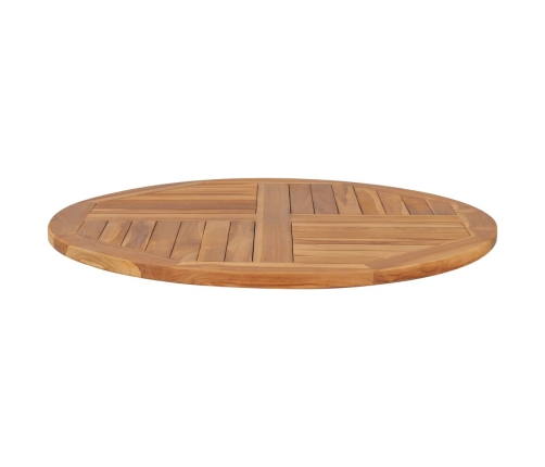 Superficie de mesa redonda madera maciza de teca 2,5 cm 90 cm