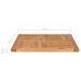 Superficie de mesa de madera maciza de teca 70x70x2,5 cm