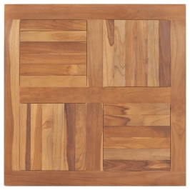 Superficie de mesa cuadrada madera maciza de teca 80x80x2,5 cm