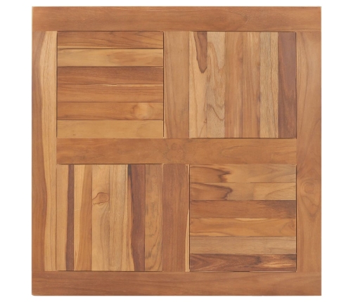 Superficie de mesa cuadrada madera maciza de teca 80x80x2,5 cm