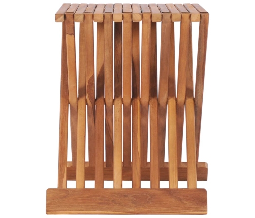 Taburete plegable de madera maciza de teca 40x32x45 cm