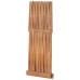 Taburete plegable de madera maciza de teca 40x32x45 cm