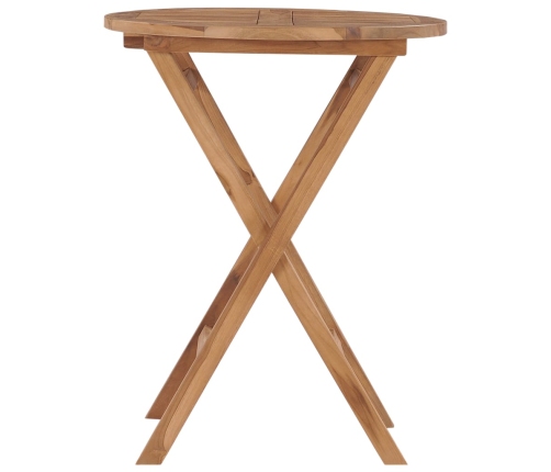 vidaXL Mesa de jardín plegable madera maciza de teca 60 cm