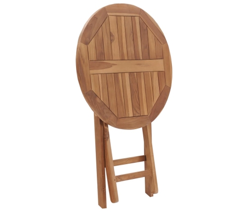 vidaXL Mesa de jardín plegable madera maciza de teca 60 cm