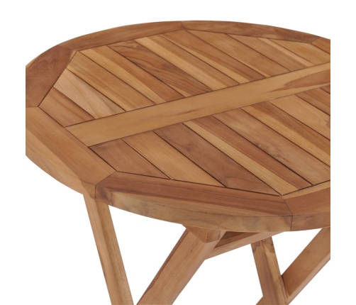 vidaXL Mesa de jardín plegable madera maciza de teca 60 cm