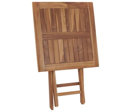 Mesa plegable de jardín madera maciza de teca 60x60x75 cm