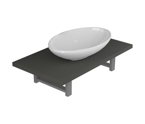 Conjunto de muebles de baño 2 piezas cerámica gris