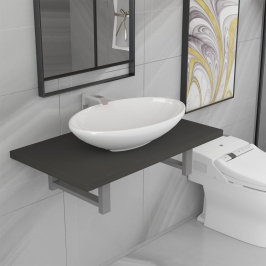 Conjunto de muebles de baño 2 piezas cerámica gris