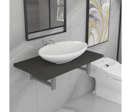 Conjunto de muebles de baño 2 piezas cerámica gris